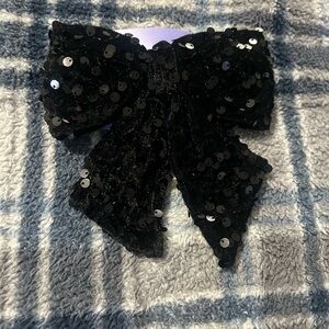 Black Sequin Hair Bow